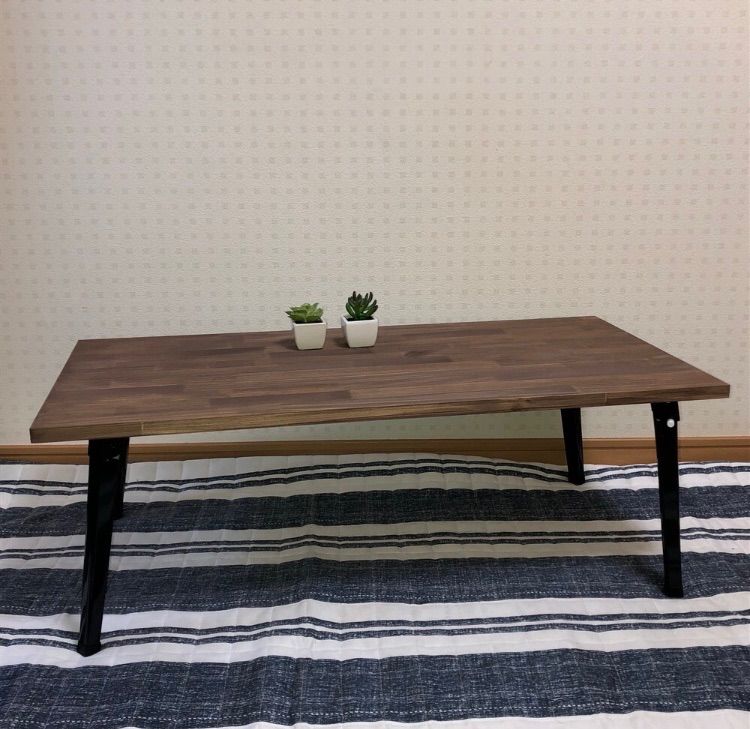 一枚板】アンティーク風 折りたたみ式 ファッション ローテーブル