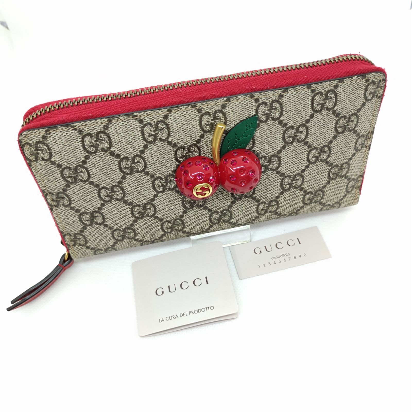 GUCCI グッチ GGスプリーム 長財布 ラウンド チェリー レア www.m