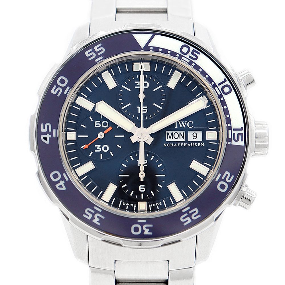 IWC インターナショナルウォッチカンパニー アクアタイマー クロノグラフ IW376710 デイデイト 120m防水 スモールセコンド 青 ブルー SS ステンレス メンズ 自動巻き【6ヶ月保証】【腕時計】【中