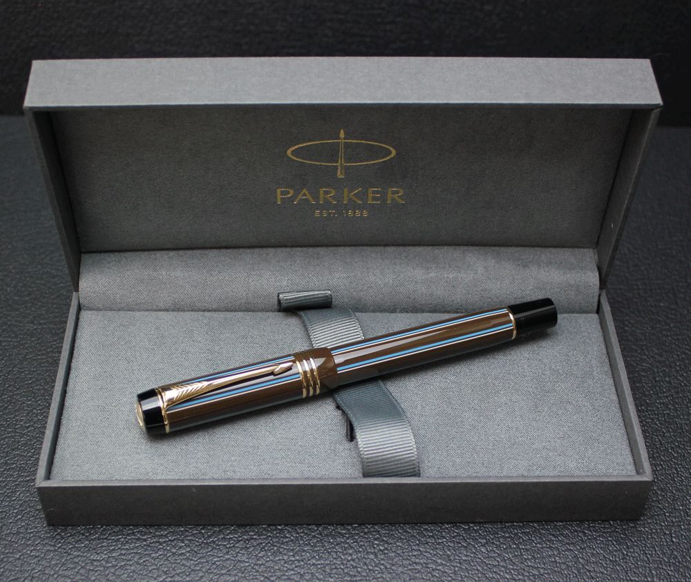 ☆１本限定 希少 PARKER デュオフォールド ピンストライプ チョコレート ローラーボール パーカー BOXは現行品となります。 - メルカリ