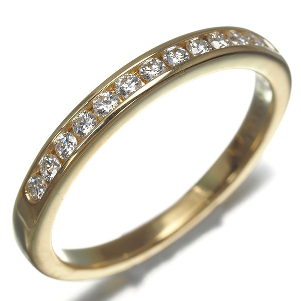ティファニー リング ダイヤ ダイヤモンド ウェディングバンド チャネルセッティング 2.5mm ハーフ 12号 K18YG 177630
