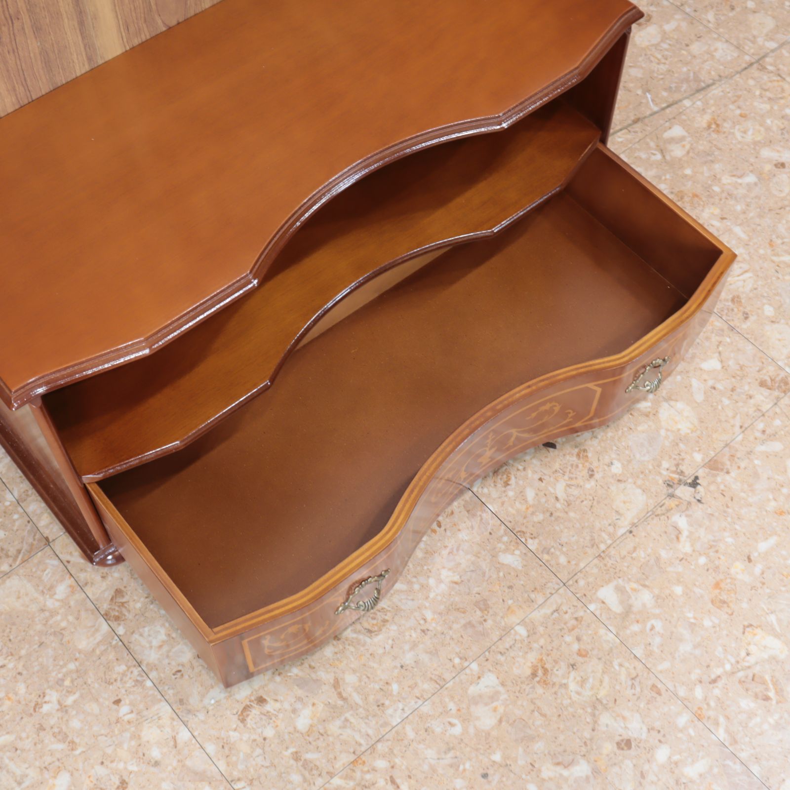 ローボード 木製 イタリア 猫脚 象嵌 完成品 テレビ台 キャビネット hokuo_602-499