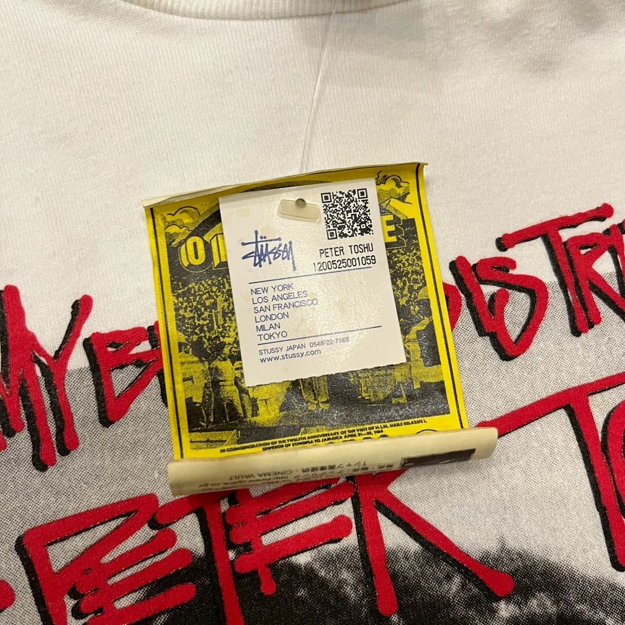 00s Deadstock!! ビンテージ STUSSY プリント Tシャツ L ホワイト