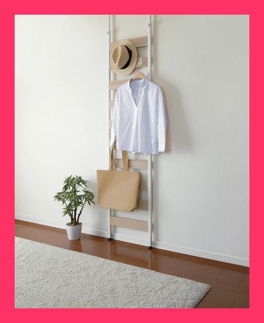 1835値下げハンガーラック トリプル＋棚付き 突っ張り伸縮 耐荷重240kg