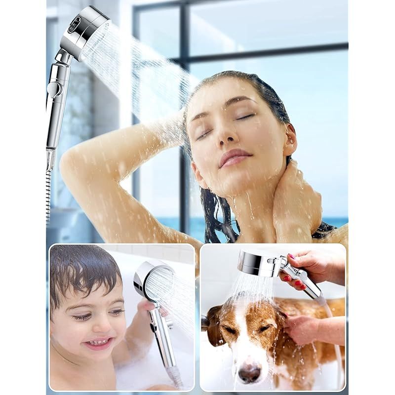 シャワーヘッド 節水 塩素除去 止水ボタン 3段階モード 浄水機能付き