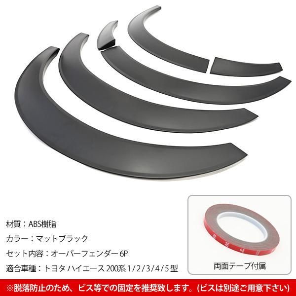 ハイエース 200系 オーバーフェンダー ダウンルック ABS製 マット