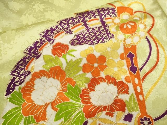 平和屋着物[]七五三 女の子 7歳 祝着 四つ身 袋帯セット 駒刺繍