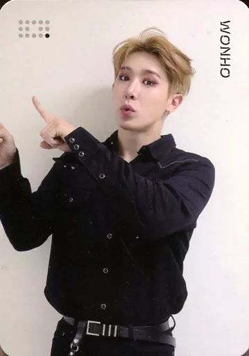 中古】コレクションカード(男性) MONSTA X/ウォノ(WONHO)/左上指差し