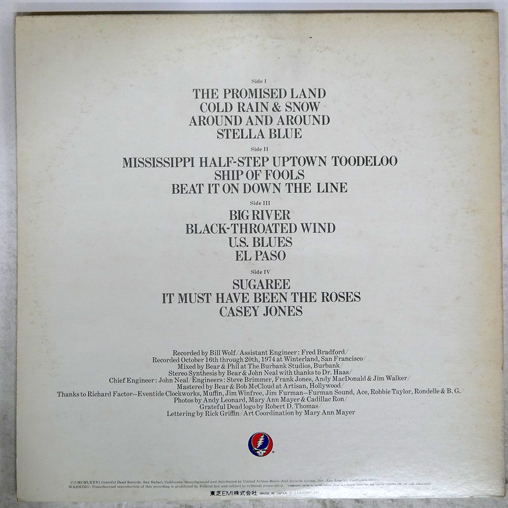 国内盤 グレイトフルデッド/凍てついた肖像/GRATEFUL DEAD