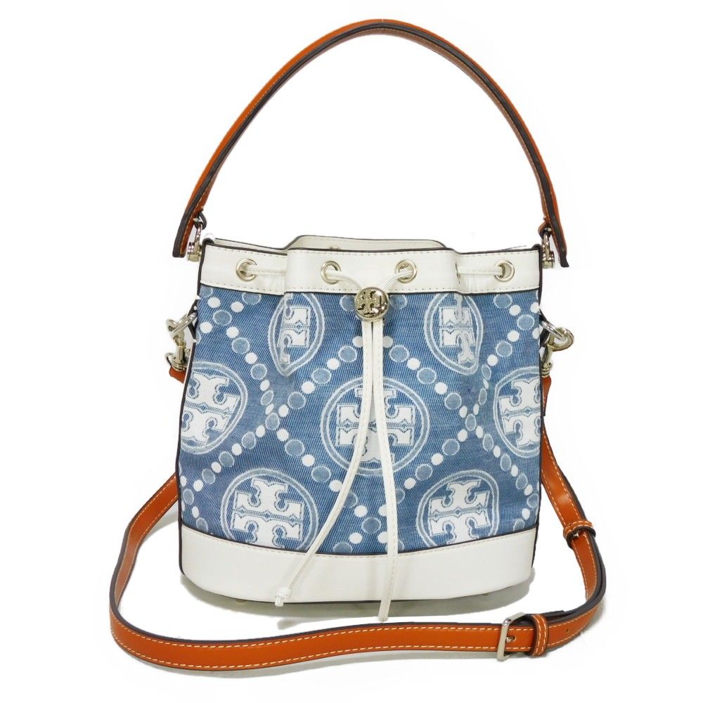 Tory Burch トリーバーチ T モノグラム シェニール ミニ バケット