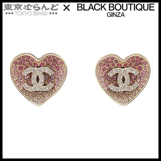 シャネル CHANEL ココマーク ハート ピアス C23P ゴールドx