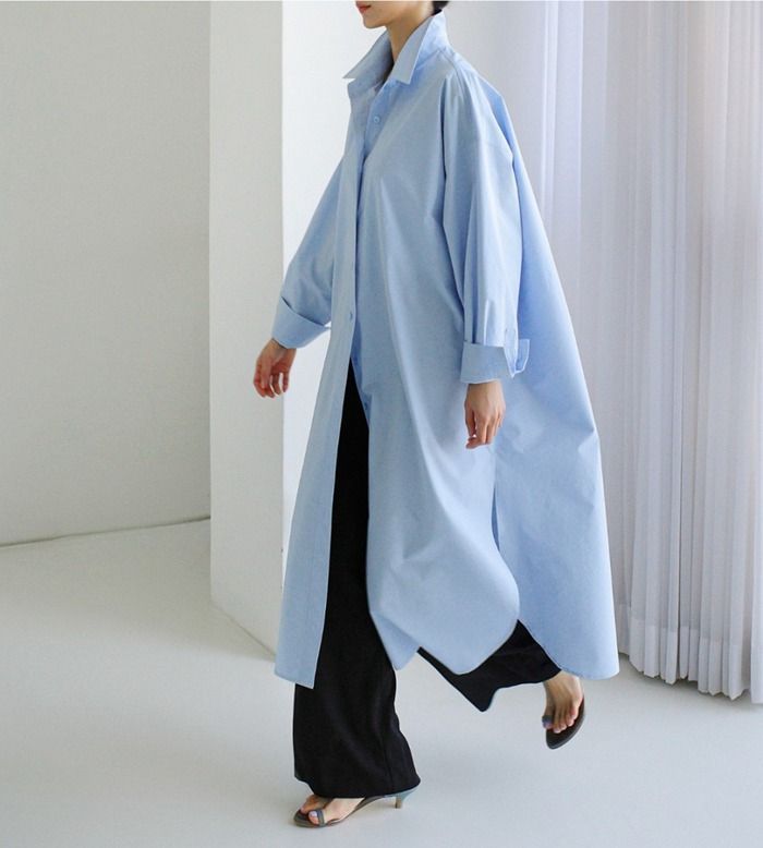 【美品】KENJI HIKINO サイドスリットロングシャツ　ワンピース 美品】KENJI HIKINO サイドスリットロングシャツ ワンピース 美