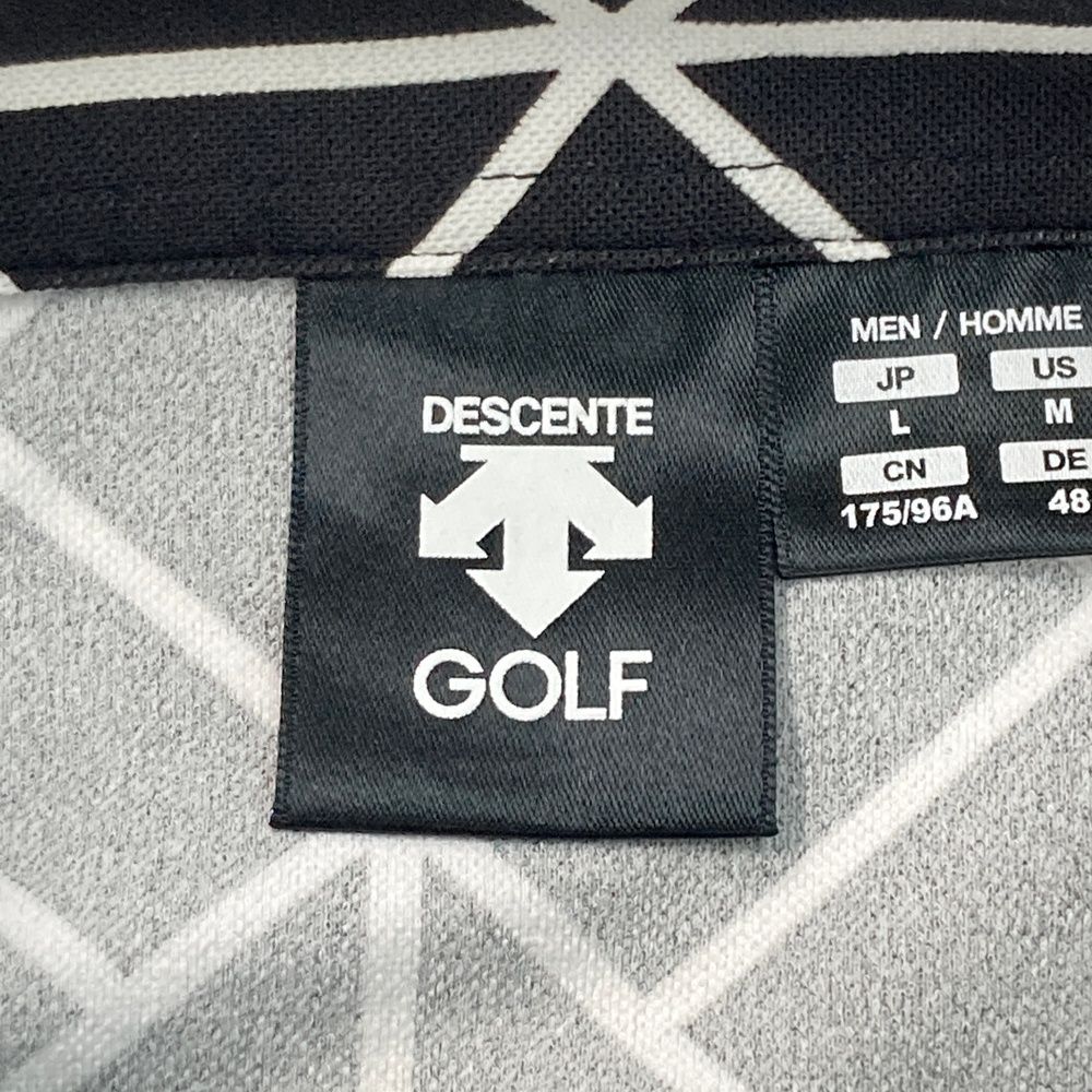 送料無料SALE!  サイズ L DESCENTE GOLF デサントゴルフ 半袖ポロシャツ 総柄 ブラック系 240101535159 ゴルフウェア メンズ ストスト