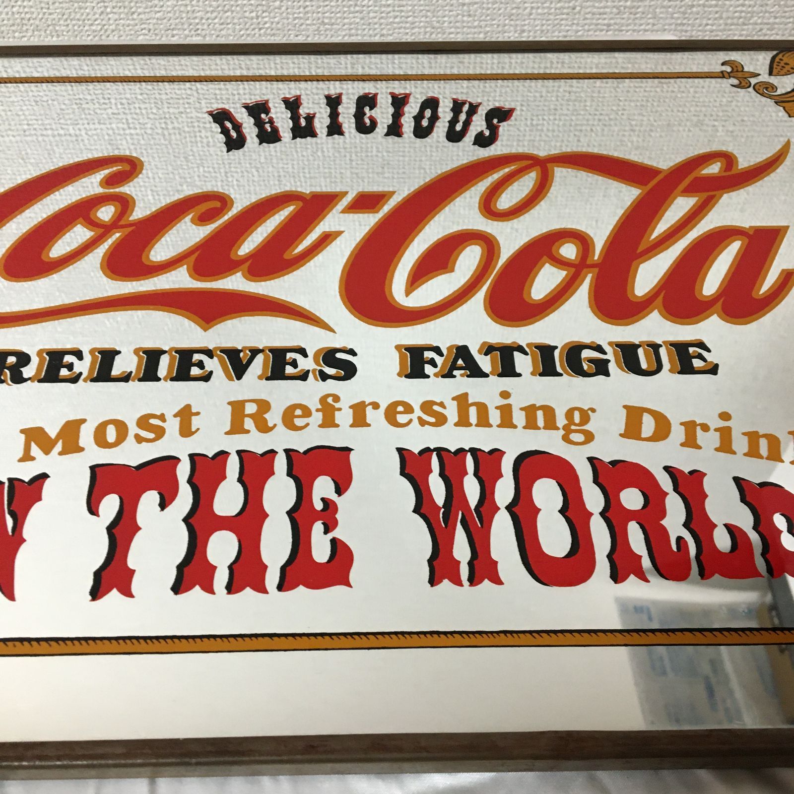 当時物 パブミラー 昭和レトロ Delicious Coca-Cola Most Refreshing Drink In The World コカコーラ ヴィンテージ 当時物 パブミラー 昭和レトロ Delicious Coca-Cola Most