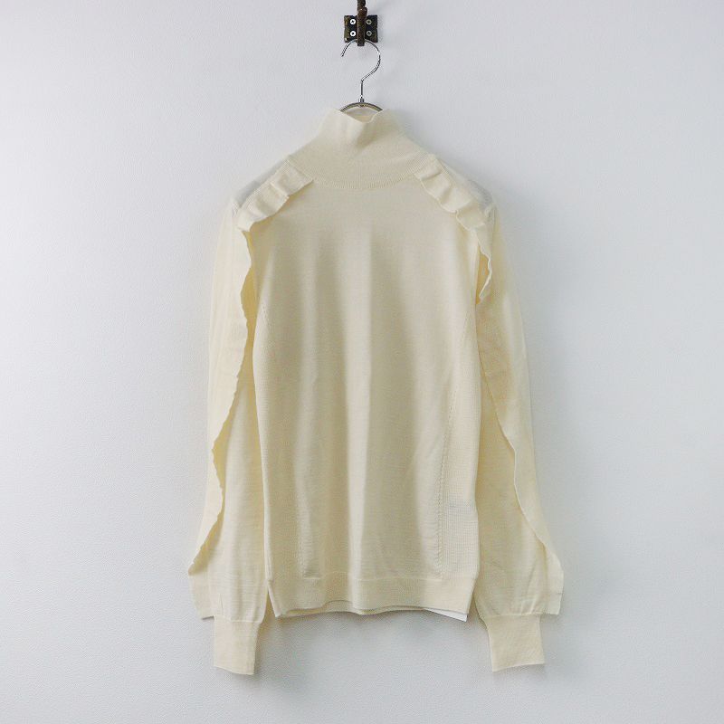 美品 ヨンファ YONFA フラッシータートルニット F/アイボリー セーター 
