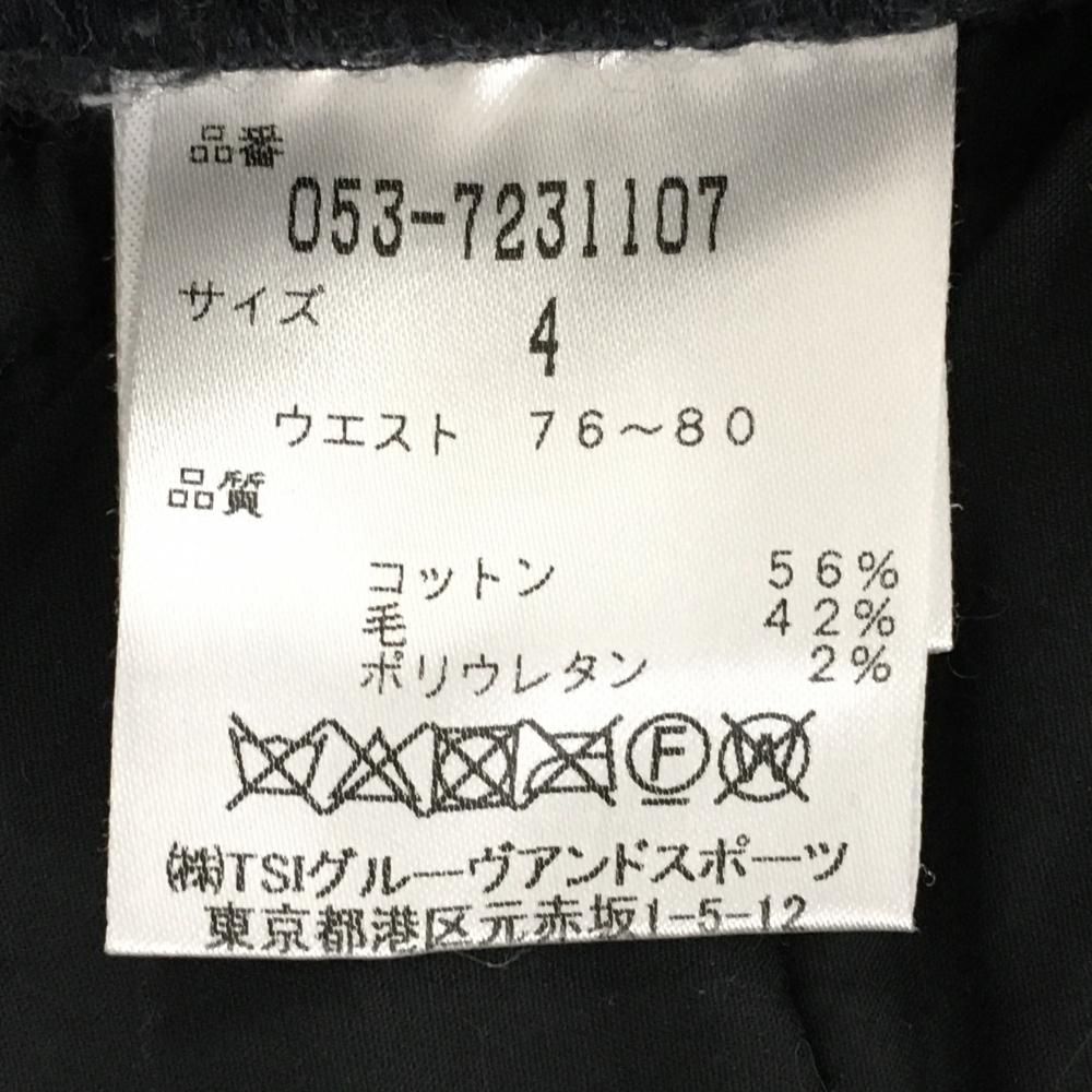 パーリーゲイツ パンツ グレー×黒 グレンチェック調 ウール混