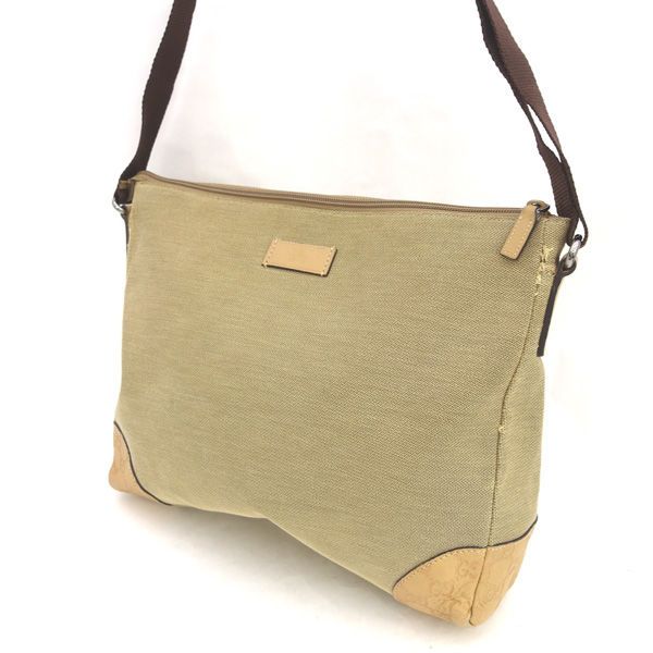 GUCCI | グッチ ショルダーバッグ GGシマ ベージュ系 キャンバス バッグ|バック|BAG|鞄|カバン ブランド