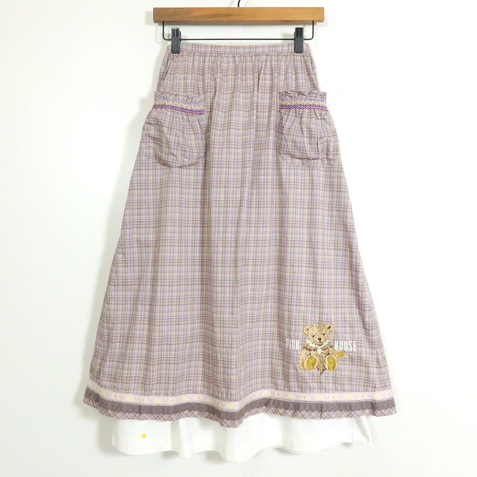 【美品ワケアリ】ピンクハウス　スカート　薄紫 あじさいグラデーションフリルスカート｜ピンクハウス