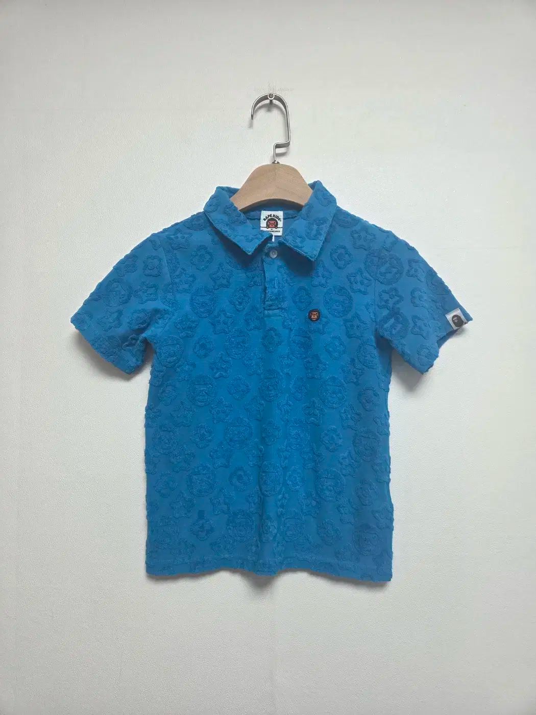 ベイプキッズ ロゴ 柄 半袖 Tシャツ ブルー 120