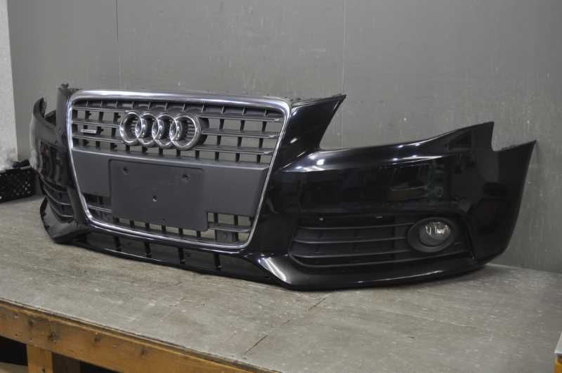 フロントバンパー クリアランスソナー フォグ付 黒 ブラック 8KCDNF アウディ A4 アバント 2.0 TFSI B8系 右H 前期 8K 807 437 A s020972J