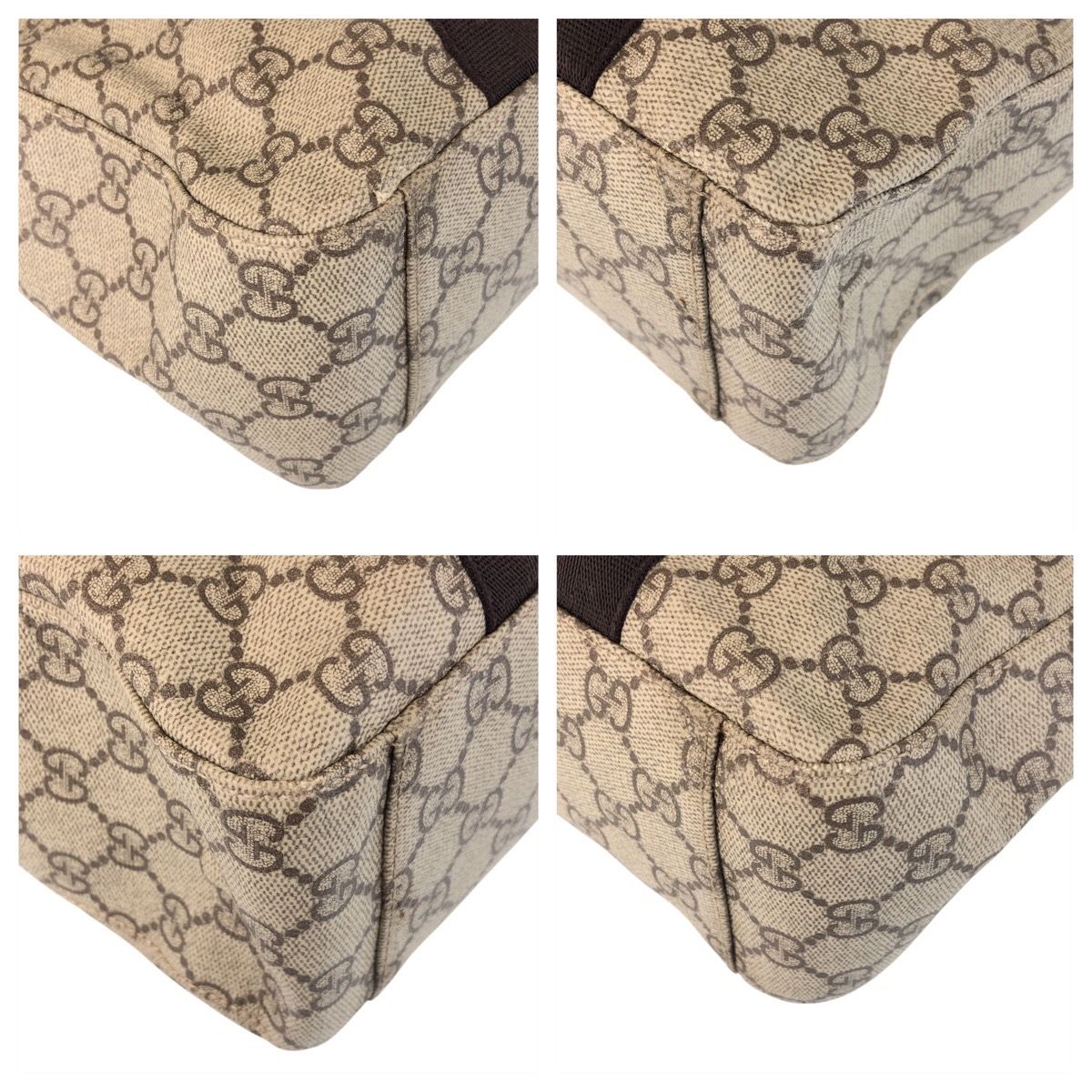 GUCCI グッチ ベージュ ブラウン GGスプリームキャンバス/レザー  