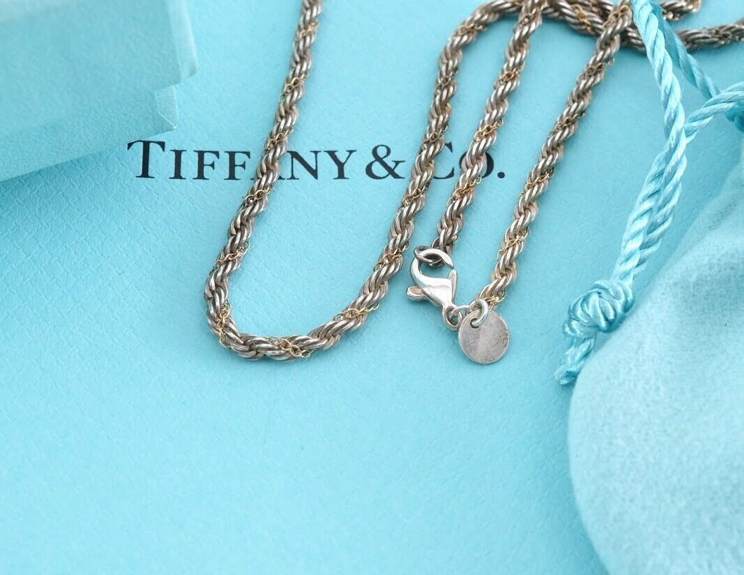 Tiffany & Co. ティファニー ツイスト ネックレス スターリングシルバー925 銀 ゴールド 金 K18 750 箱、保存袋付き  252759