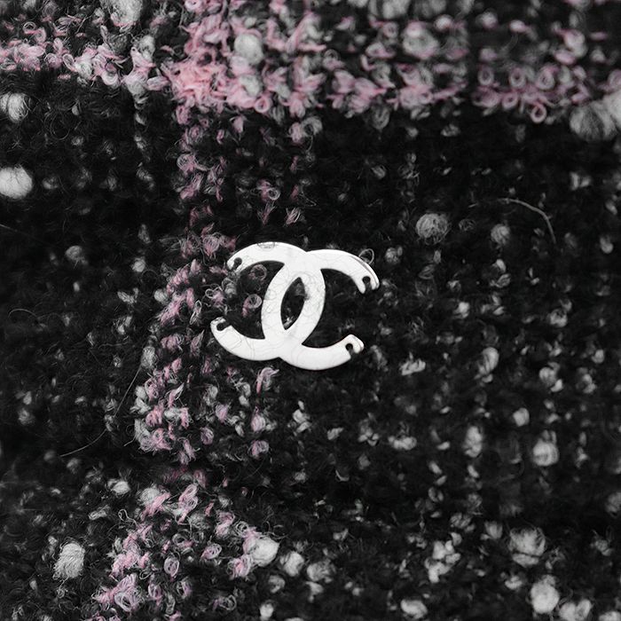 CHANEL バケットハット 黒と白ツイード