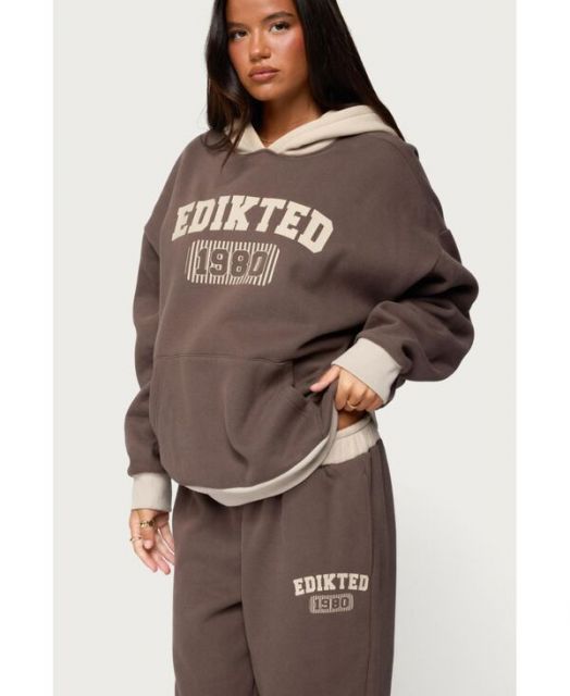 送料無料 アディクテッド レディース パーカー スウェット アウター Women s 1980 Oversized Hoodie Brown