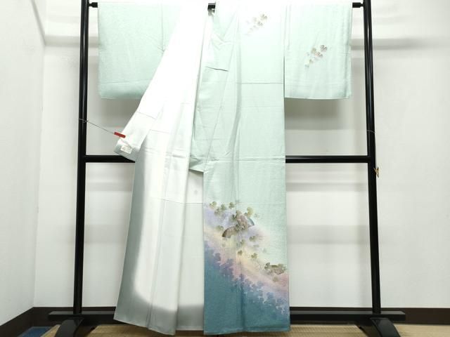 平和屋着物○訪問着 地紙花唐草文 暈し染め 金銀彩 やまと金ラベル