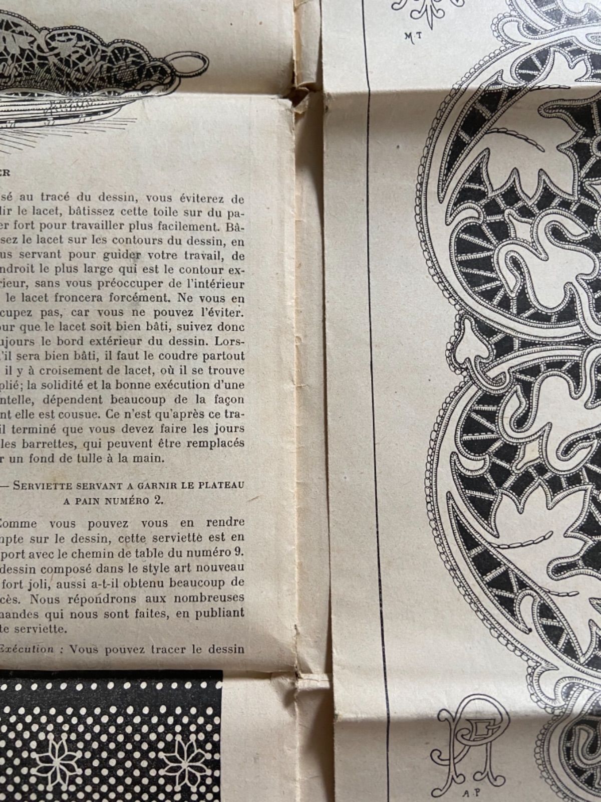 1902年5月4日 レアなフランスアンティークの刺繍新聞 刺繍図案