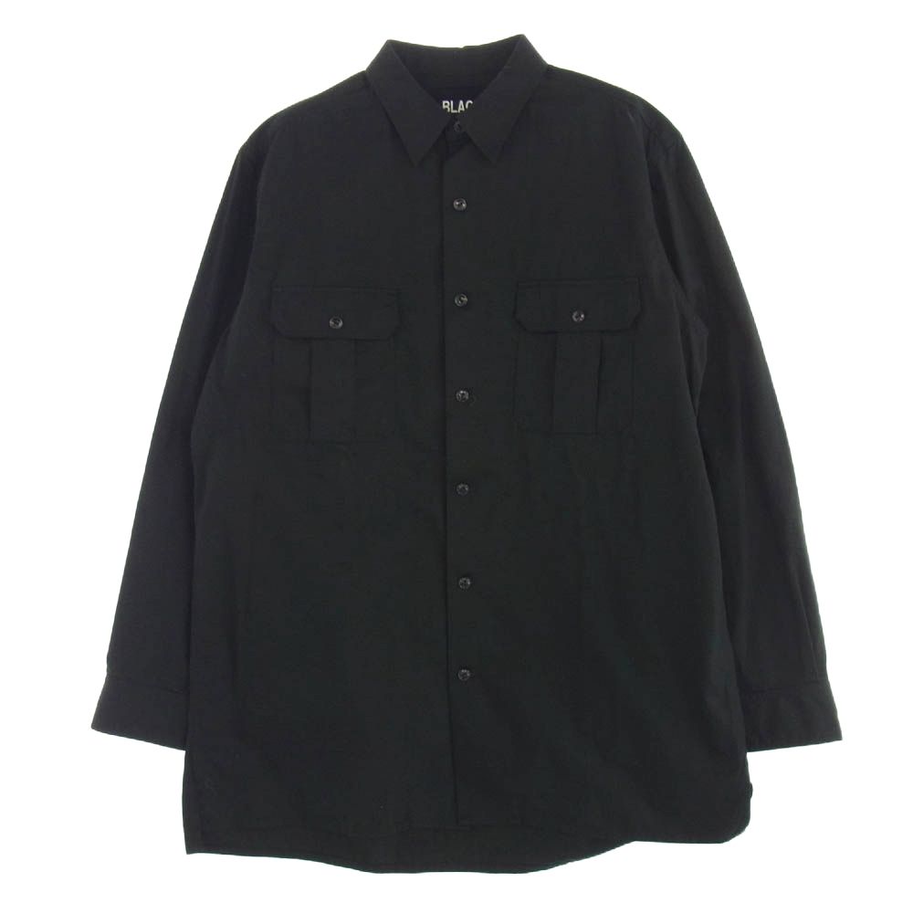 Yohji Yamamoto POUR HOMME ヨウジヤマモトプールオム HO-B98-042 BLACK Scandal ブラックスキャンダル ARMY POPLIN BIG FLAP SHIRT アーミーポップリン ビッグフラップ長袖シャツ ブラック系 3【新古品】【未使用】【中古】 Yohji Yamamoto POUR HOMME ヨウジヤマモトプールオム HO-B98-042