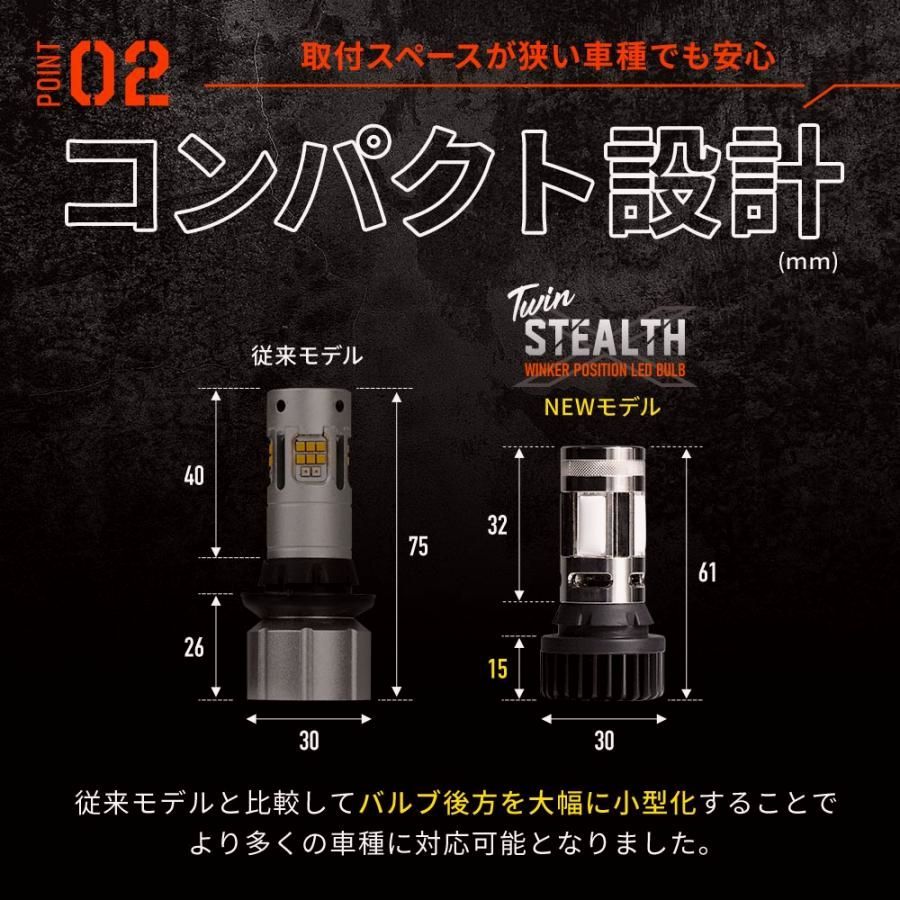 ハイフラ抵抗内蔵 ウインカーランプ