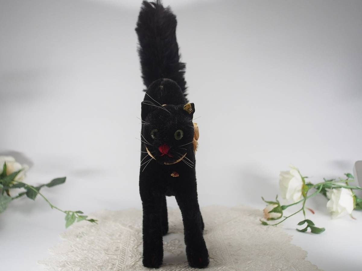 シュタイフ☆Black Tom Cat 22cm☆ブラックトムキャット/黒猫 - メルカリ