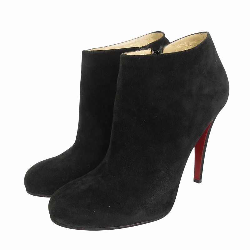 クリスチャンルブタン ブーティ ピンヒール スエード 黒 38 クリスチャンルブタン Christian louboutin ブーティ ピンヒール