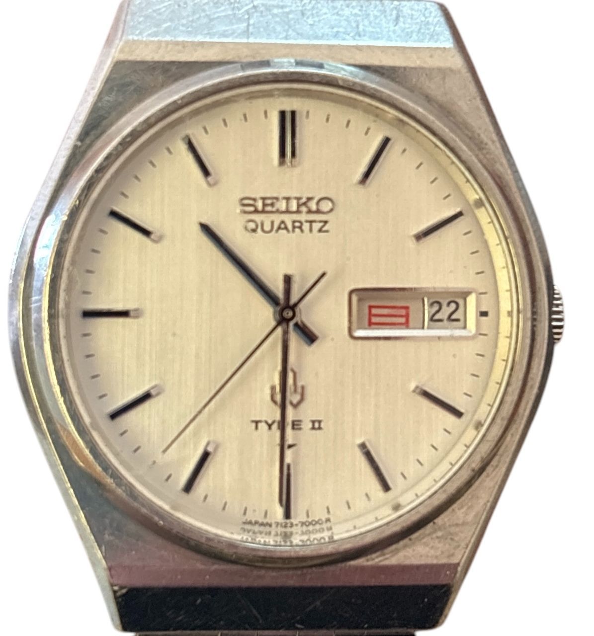 SEIKO セイコー TYPE II 7123-7000 クォーツ 腕時計 1978 Seiko Type II 7123-7000 Quartz Dress Watch | DC Vintage