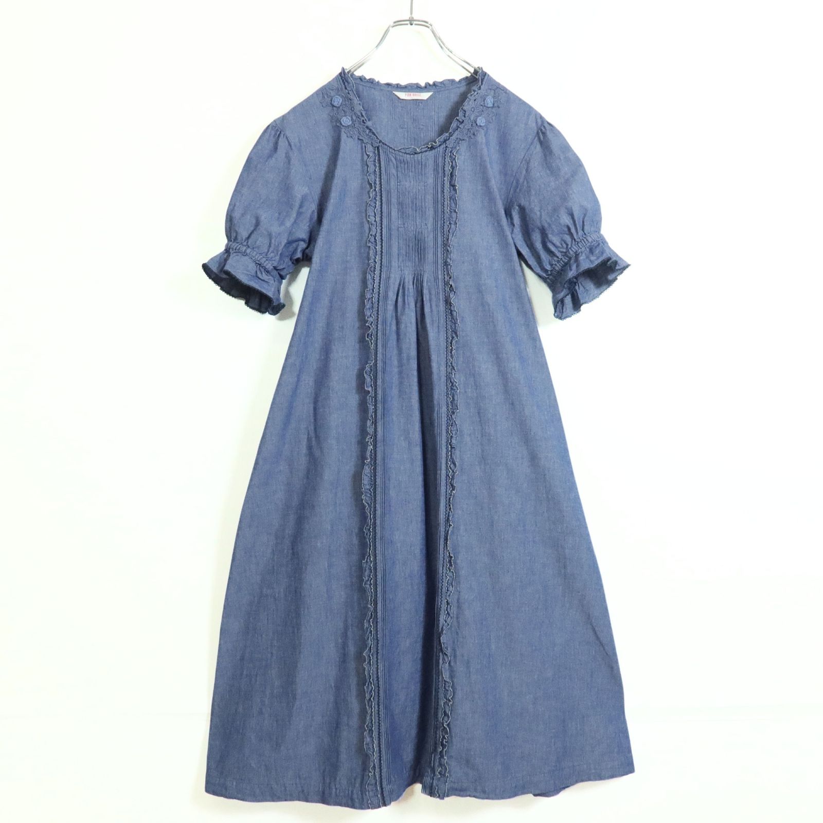 ピンクハウス　デニムワンピース　半袖 ピンクハウス デニムワンピース 半袖 オーガニックデニム