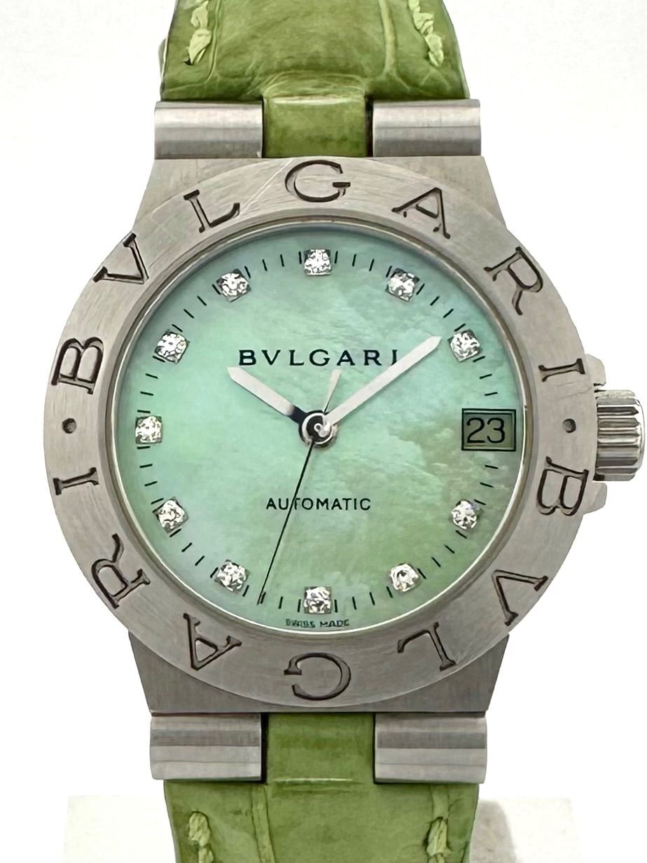 BVLGARI LCV29S ディアゴノ 11Pダイヤ シェル 自動巻き時計 ブルガリ 