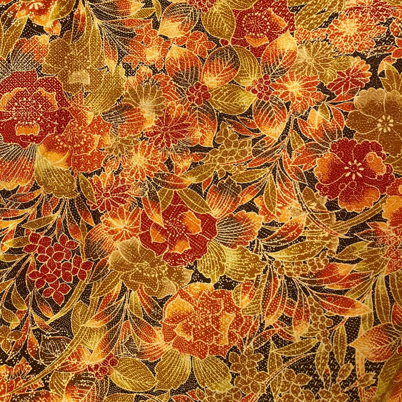 着物 ハンドメイド ワンピース パーティー ドレス 和洋折衷 コラージュ リメイク 切り替え 琥珀の秋花×黒ティアード 艶やかに舞う O-71 MAAHADDERANG_COM