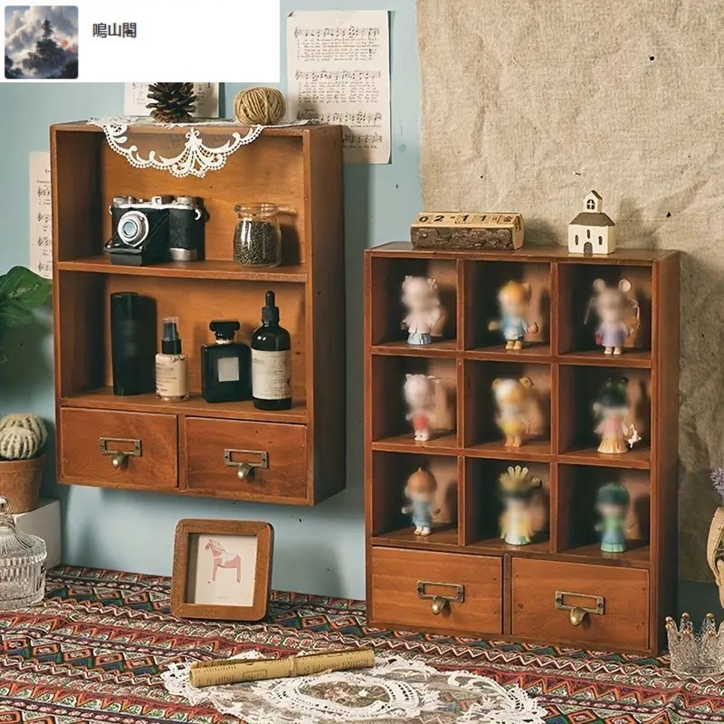 アンティーク 古い枡棚 古家具 引き出し 棚　収納棚 ディスプレイ アンティーク 古い枡棚 古家具 引き出し 棚 収納棚 ディスプレイ