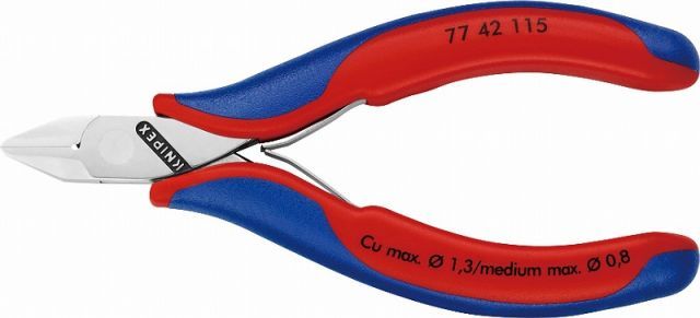 クニペックス KNIPEX エレクトロニクスニッパー115mmコンフォートハンドル7742-115