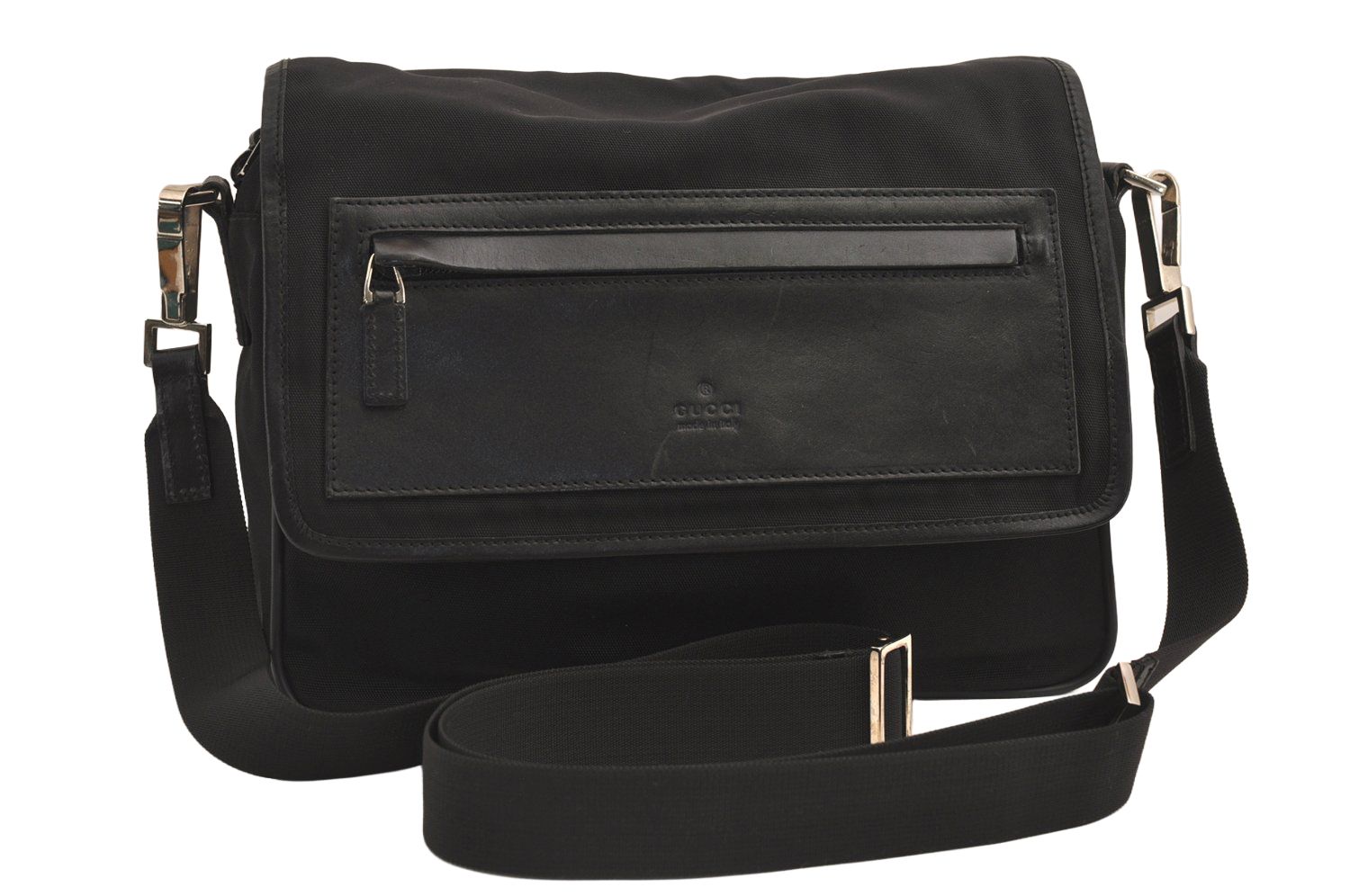 グッチ GUCCI ショルダーバッグ 0190375 GG柄 ジャガード×レザー 黒 バッグ