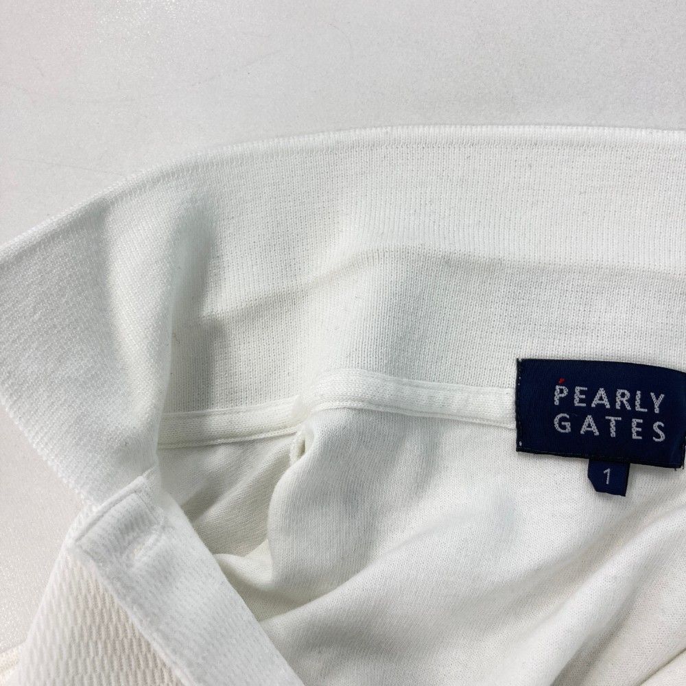 サイズ：1 PEARLY GATES パーリーゲイツ  半袖ポロシャツ  ホワイト系 [240101427478] ゴルフウェア レディース ストスト PEARLY GATES パーリーゲイツ 半袖ポロシャツ ホワイト系 1