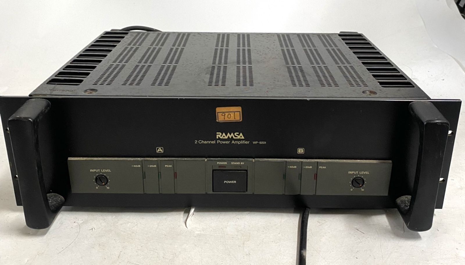 National ナショナル RAMSA ラムサ 2チャンネルパワーアンプ WP-9201 PA機器 通電 済み yh031203