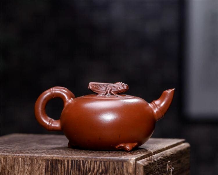 茶道具 中国茶壺　宜興　紫砂　瓢箪形急須　台湾茶　煎茶道具　在銘 紫砂壷 宜興紫砂 朱泥 本物 中國 急須 煎茶道具 中国古美術 茶壷