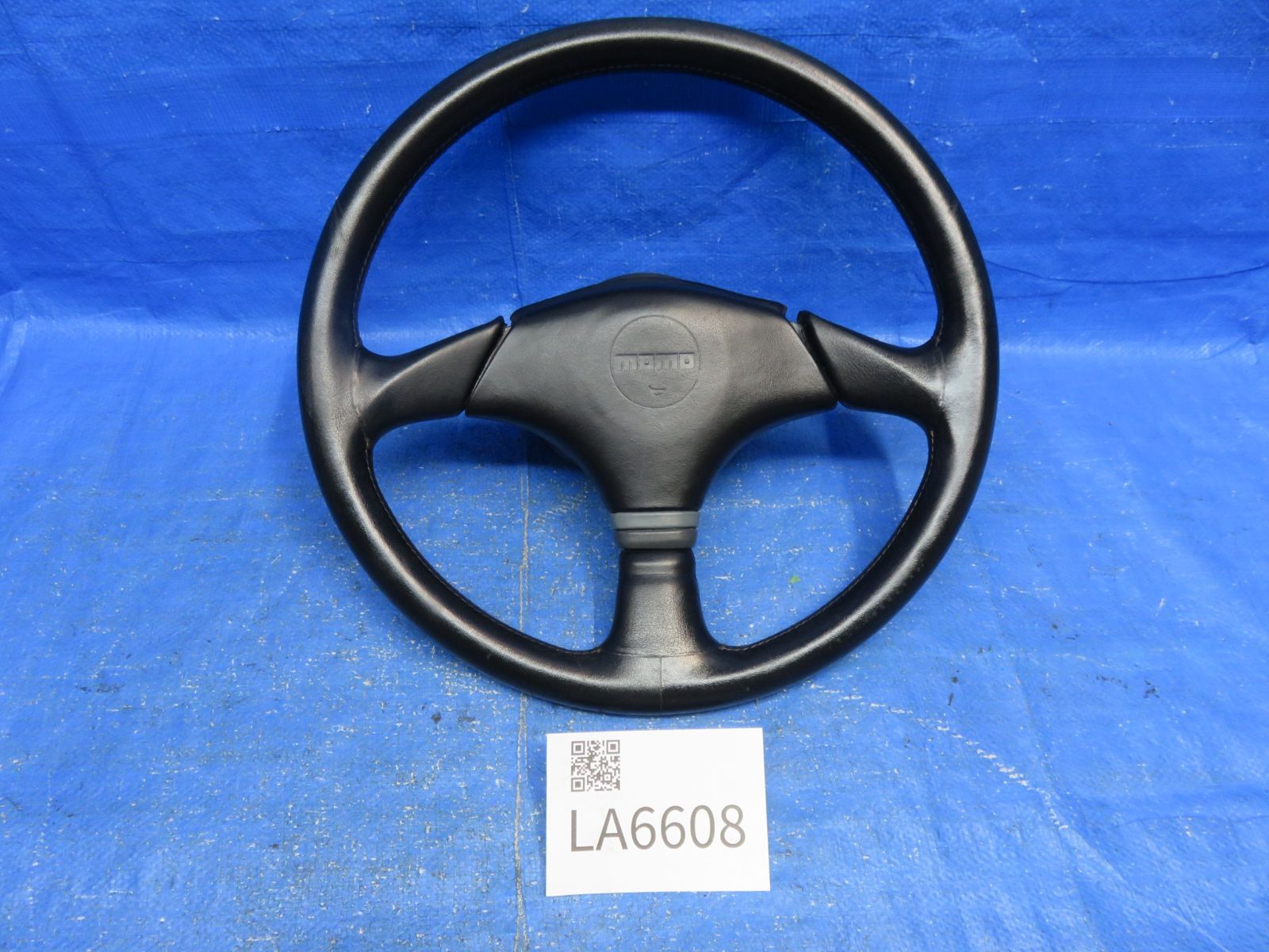 LA6608 スバル BC5 レガシィ RSターボ レザーハンドル MOMO 革巻きステアリング 純正 BF5 BFA BF3 小傷