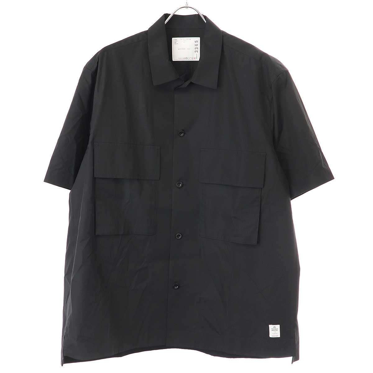 sacai サカイ 24SS Thomas Mason Cotton Poplin Shirt ショートスリーブシャツ 24-03365M ブラック  4 - メルカリ