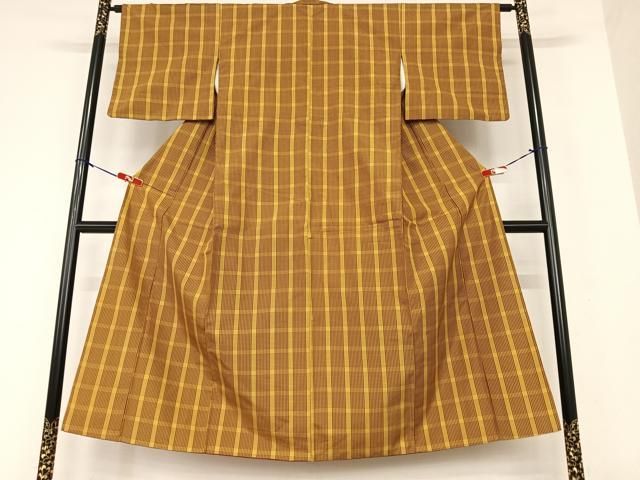 平和屋着物○本場黄八丈 平織 紬 格子 正絹 逸品 AAAX0759zg - メルカリ 