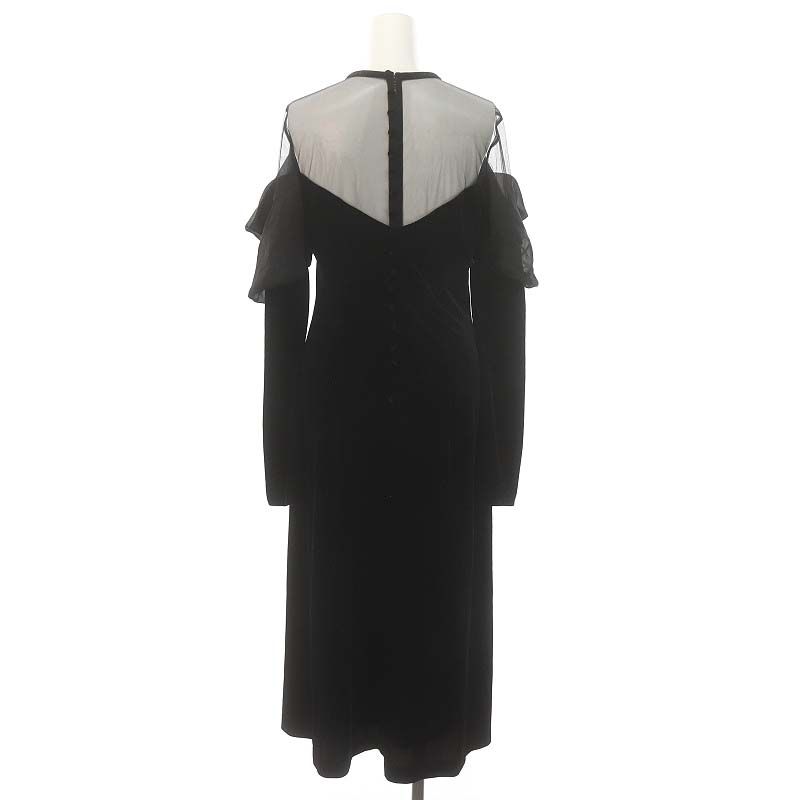 アメリヴィンテージ Ameri VINTAGE 22AW UND VELOUR OFF SHOULDER DRESS ベロアドレス ワンピース  オフショルダー チュール ロング 長袖 S 黒 ブラック /HS □OS - メルカリ