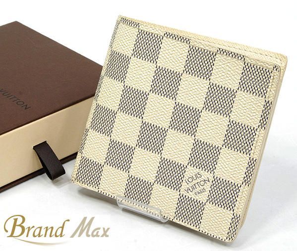 ルイヴィトン ダミエアズール二つ折り財布 ポルトフォイユマルコ  