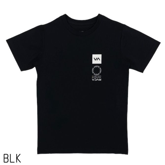 【BLK】ルーカ Rvca ルカ キッズ　VA VENT SURF SS RASHGUARD 半袖 Tシャツ ラッシュガード 子ども服 be045804